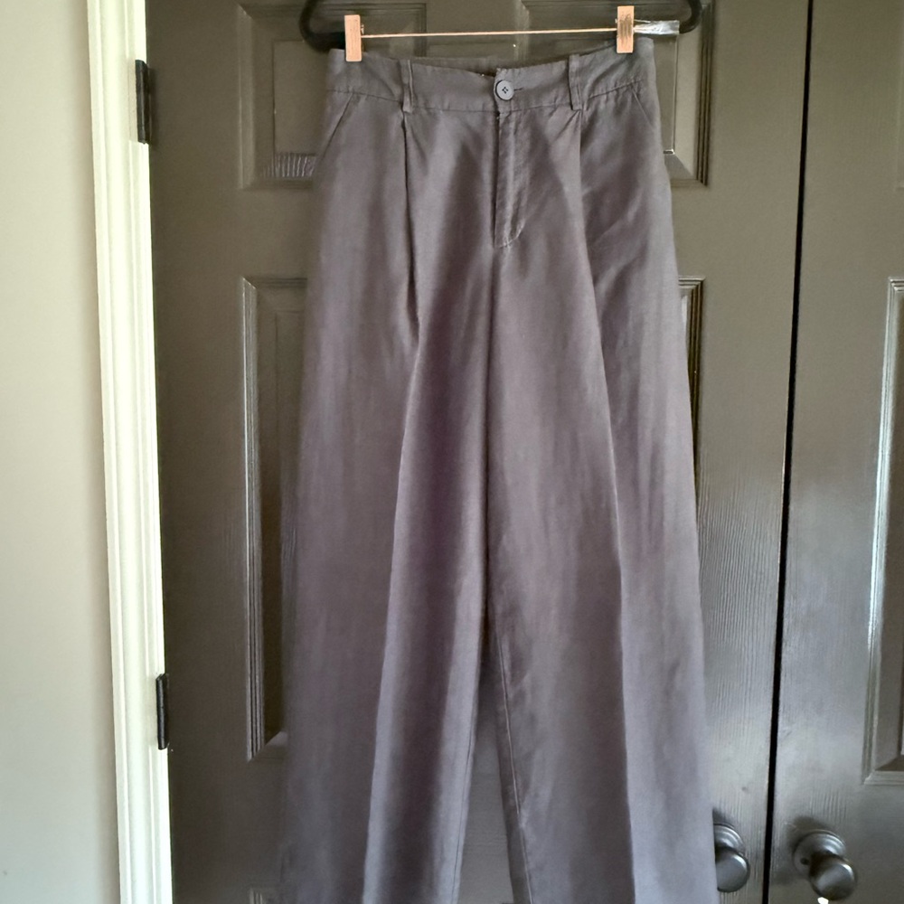 Zara Wide Leg Pants in Charcoal Gray